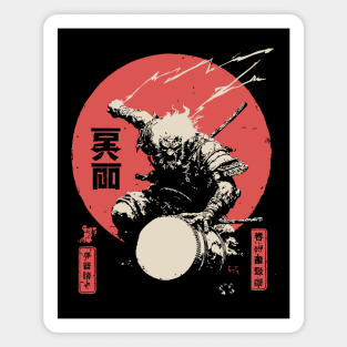 Raijin God of Thunder Vintage Japanese Mythology Magnet